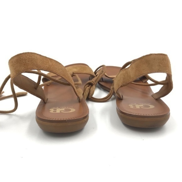 Gianni Bini Tan Leather Ankle Tie Lace Up Sandals Size 8.5 - Picture 4 of 8